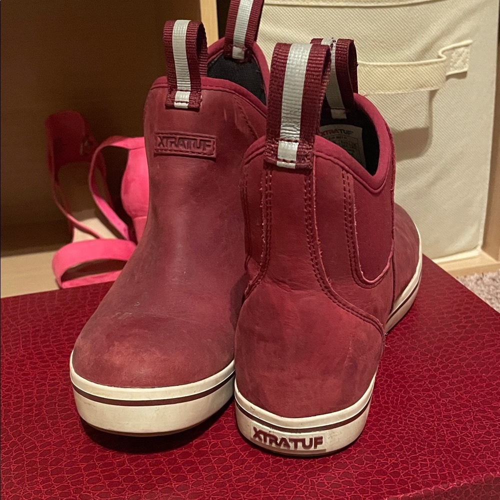 XTRATUF Red Ankle Boots